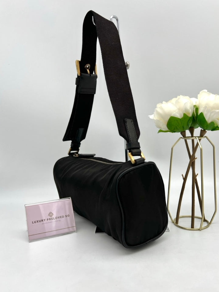 PRADA QUILTED NYLON SHOULDER BAG