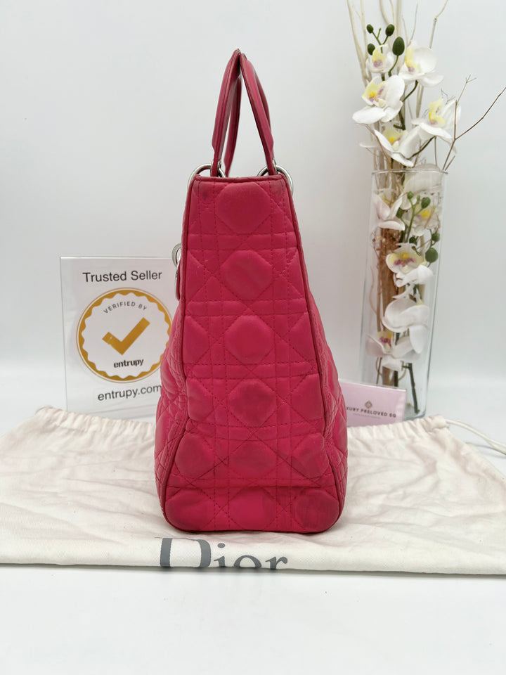 CHRISTIAN DIOR LADY DIOR LAMBSKIN LARGE