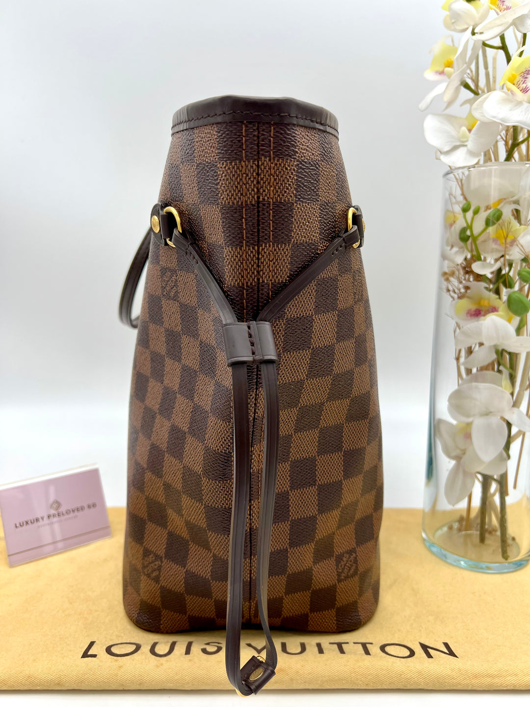 LOUIS VUITTON NEVERFULL MM DAMIER W/ POUCH