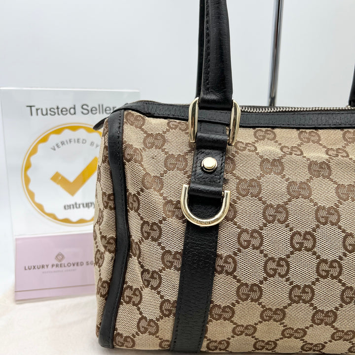 GUCCI BROWN GG CANVAS BOSTON