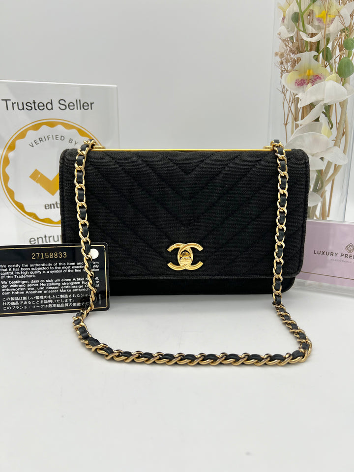 CHANEL TRENDY JERSEY WALLET ON CHAIN