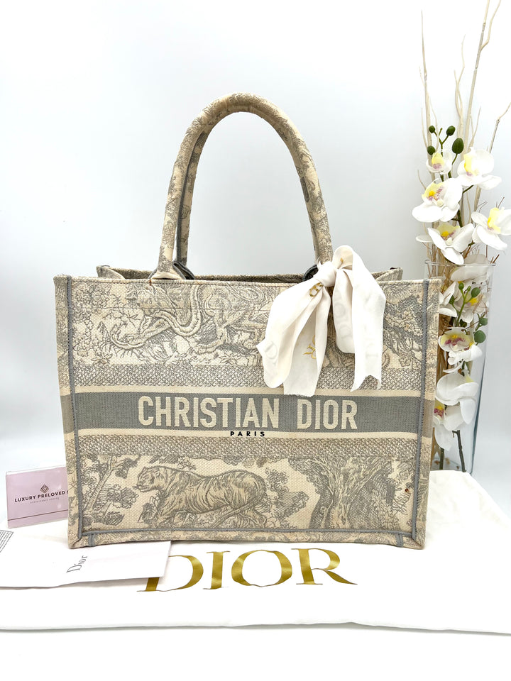 CHRISTIAN DIOR OBLIQUE BOOK TOTE GREY