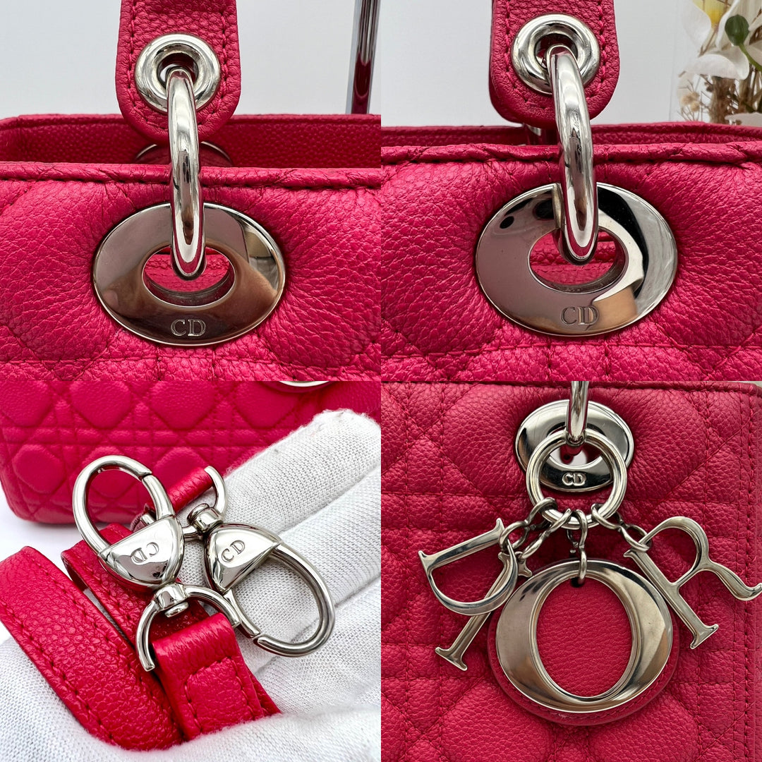 CHRISTIAN DIOR LADY DIOR MEDIUM GRAINED LEATHER