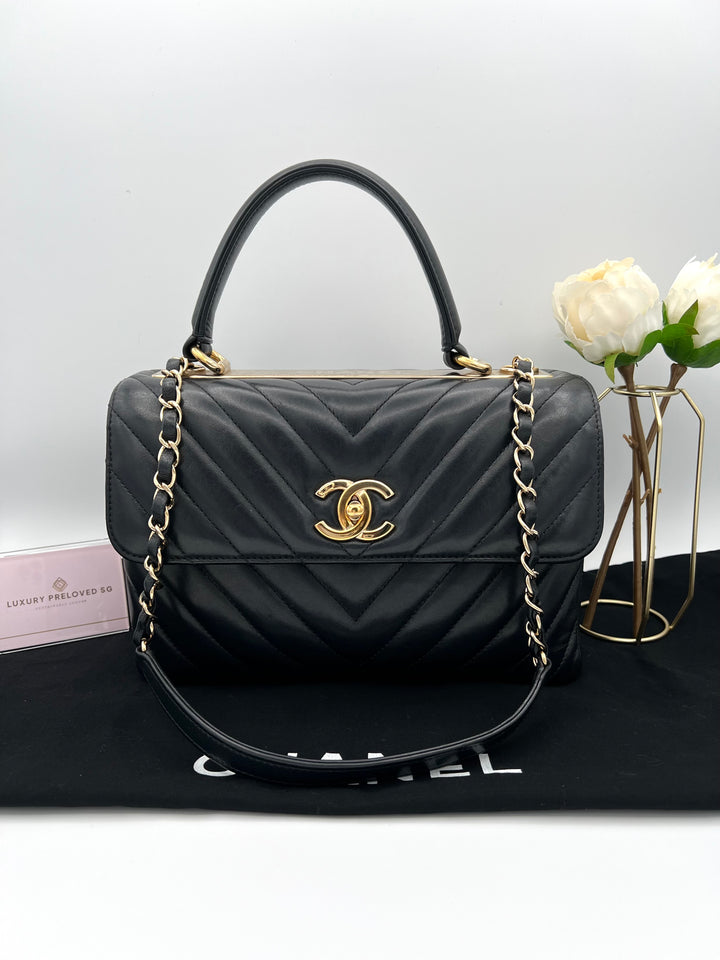 CHANEL TRENDY CHEVRON LAMBSKIN NO.25