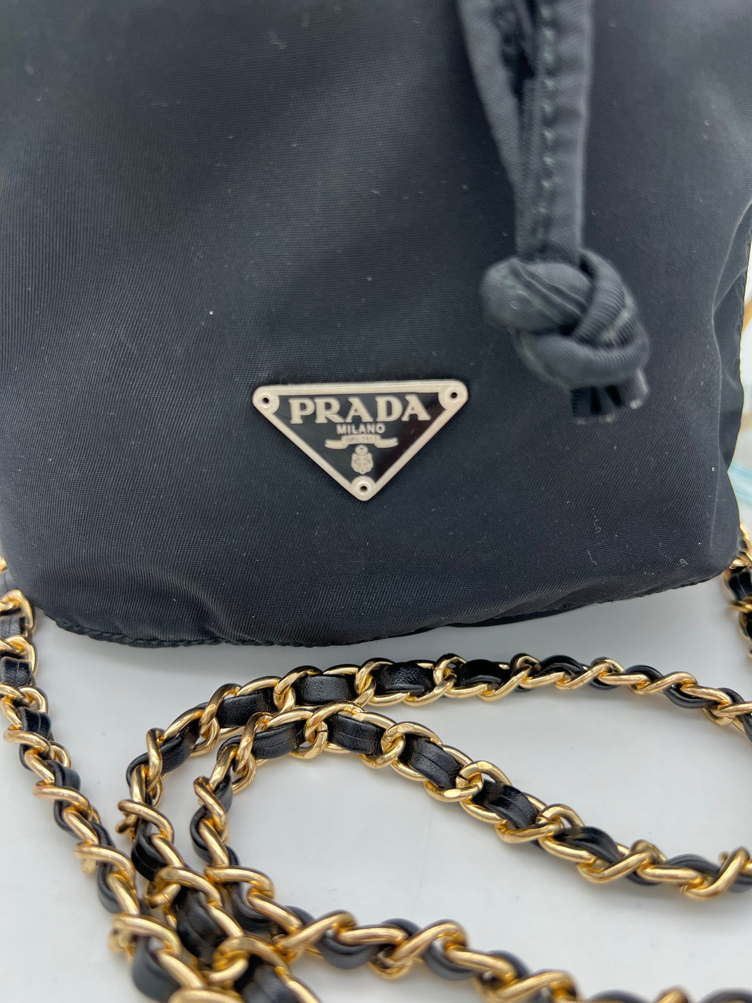 PRADA BUCKET POUCH CHAIN NOT INCLUDED