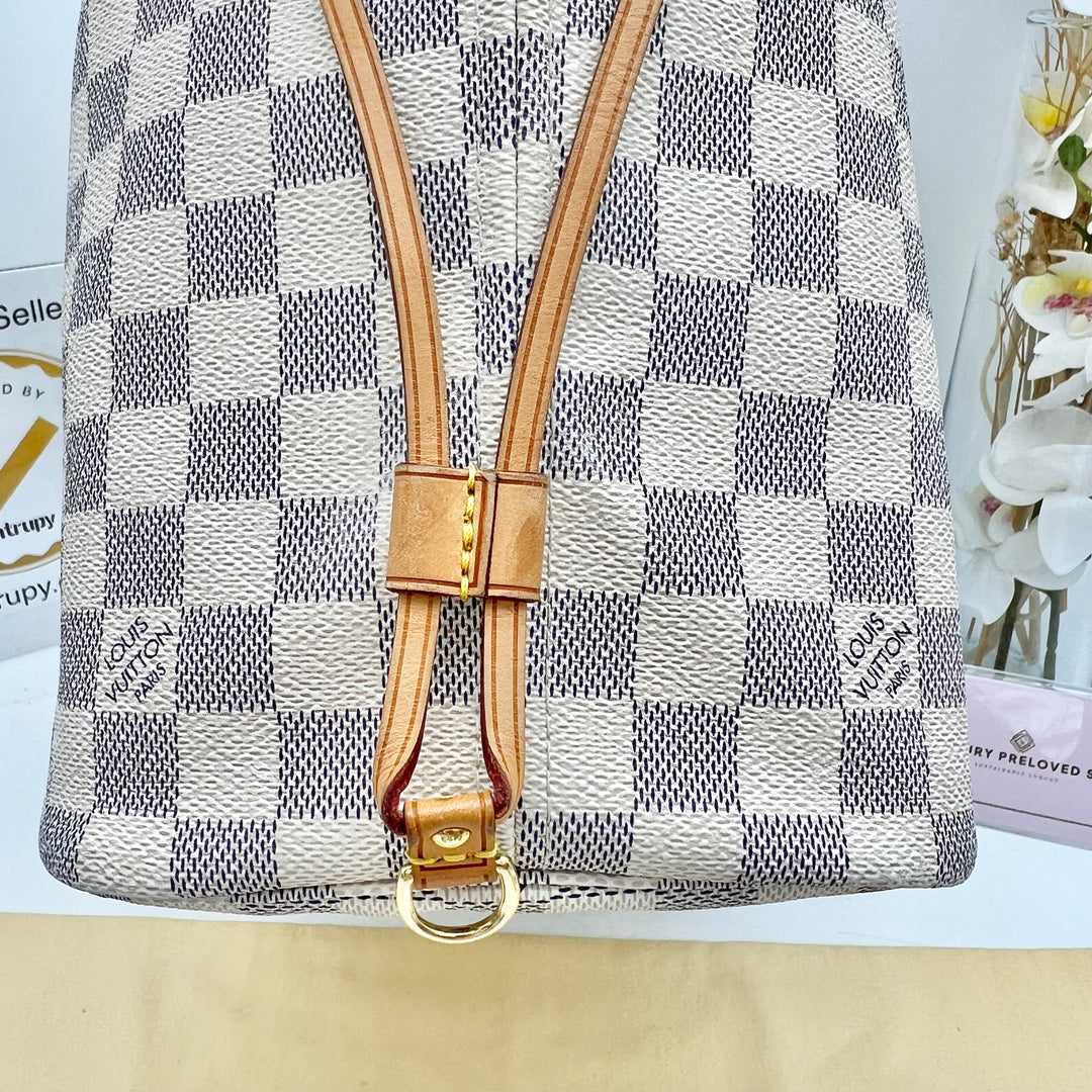 LOUIS VUITTON NEVERFULL MM AZUR W/ POUCH