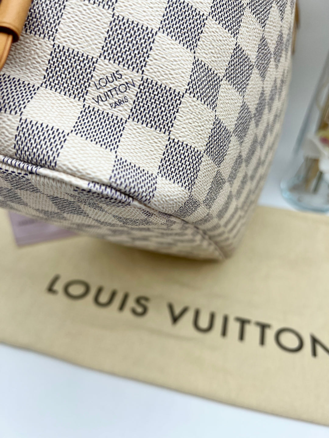 LOUIS VUITTON NEVERFULL MM AZUR W/ POUCH