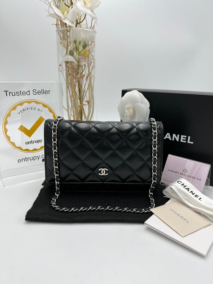 CHANEL WALLET ON CHAIN PATENT