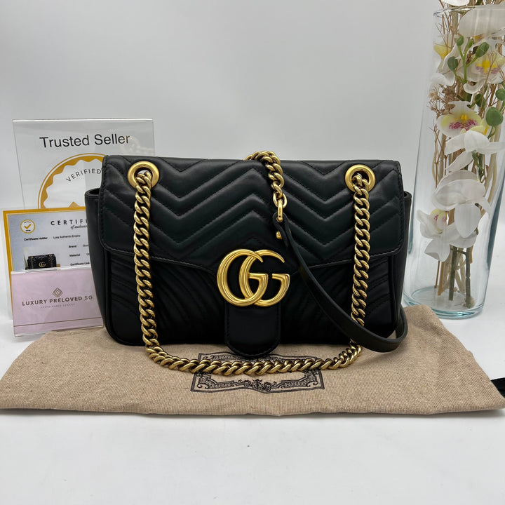 GUCCI MARMONT QUILTED GHW SHOULDER BAG