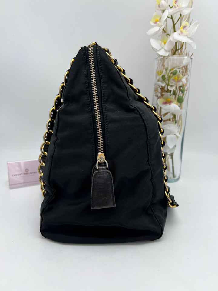 PRADA NYLON QUILTED CHAIN