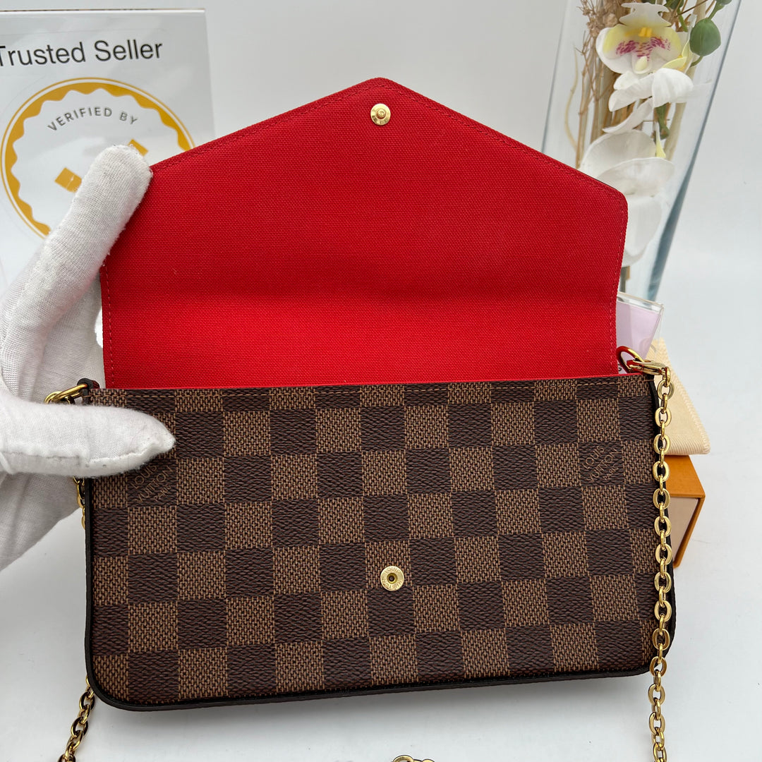 LOUIS VUITTON FELICIE DAMIER EBENE ( RFID )