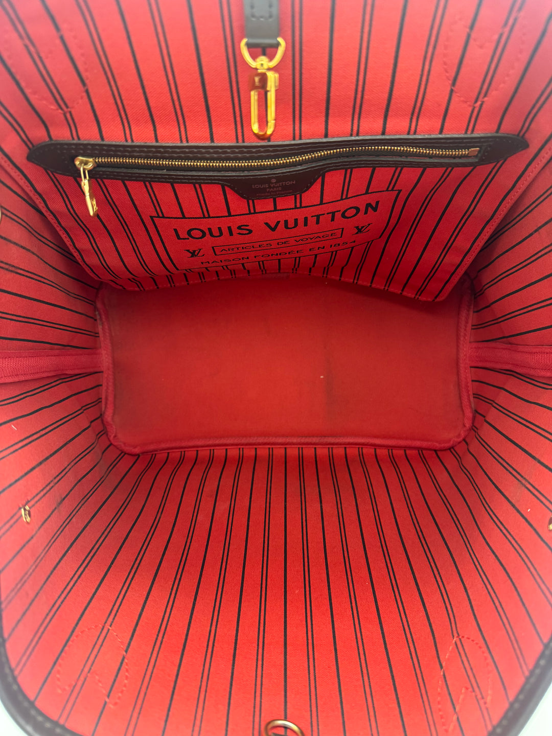 LOUIS VUITTON NEVERFULL MM DAMIER W/ POUCH