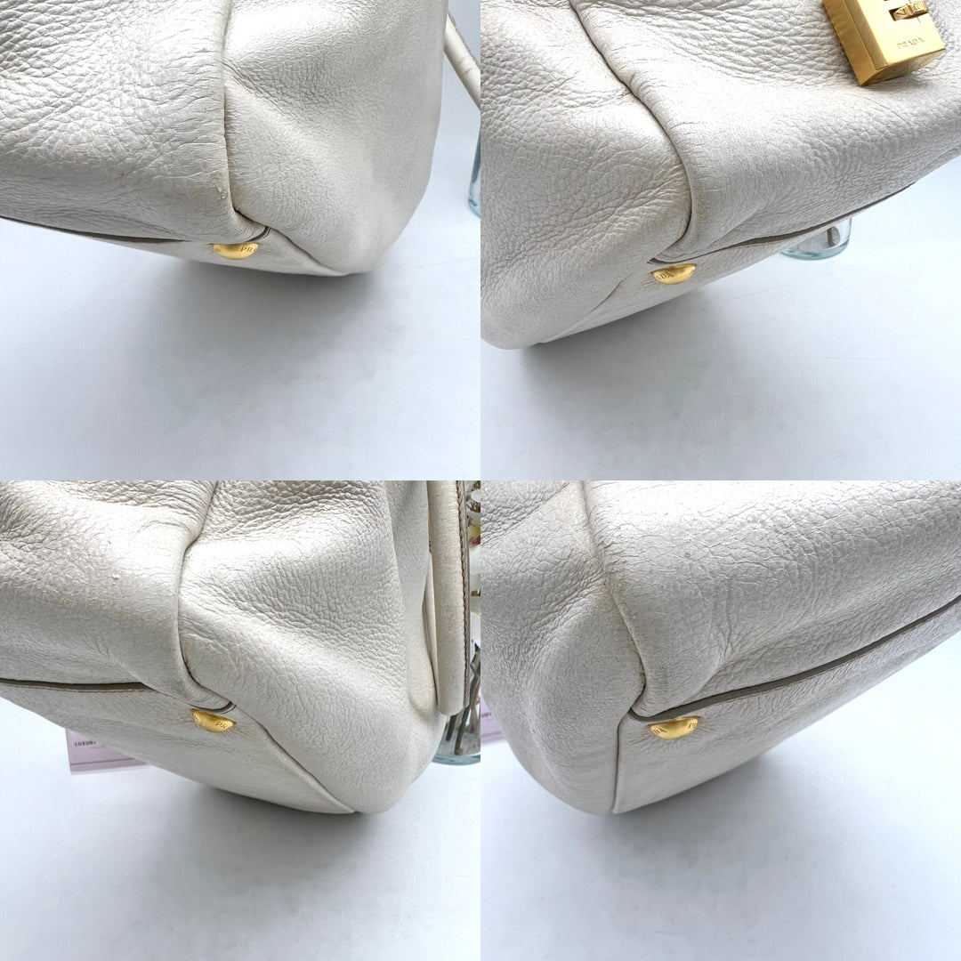 PRADA BEIGE VITELLO SHINE LEATHER