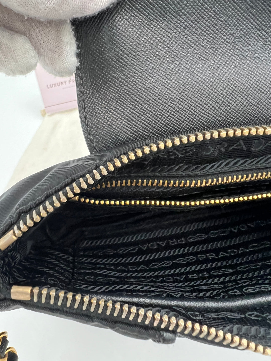 PRADA SAFFIANO NYLON CHAIN BAG