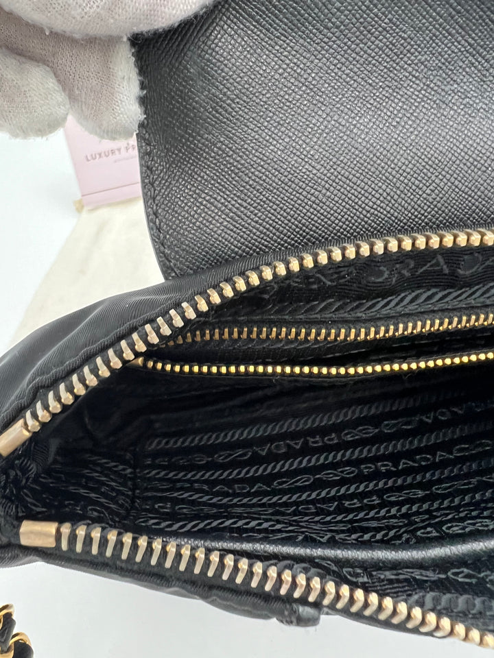 PRADA SAFFIANO NYLON CHAIN BAG