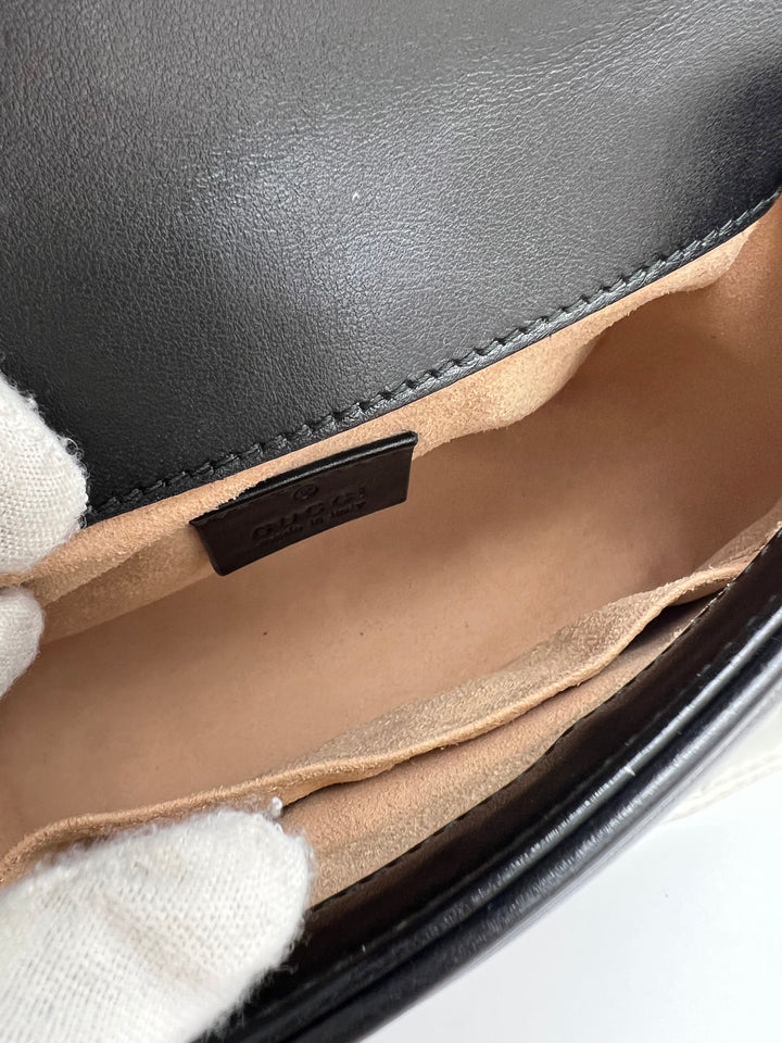 GUCCI MARMONT QUILTED TOP HANDLE GHW SHOULDER BAG