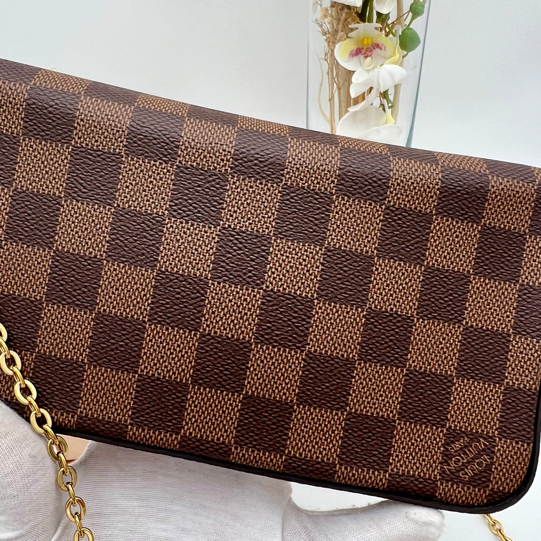 LOUIS VUITTON FELICIE DAMIER EBENE ( RFID )