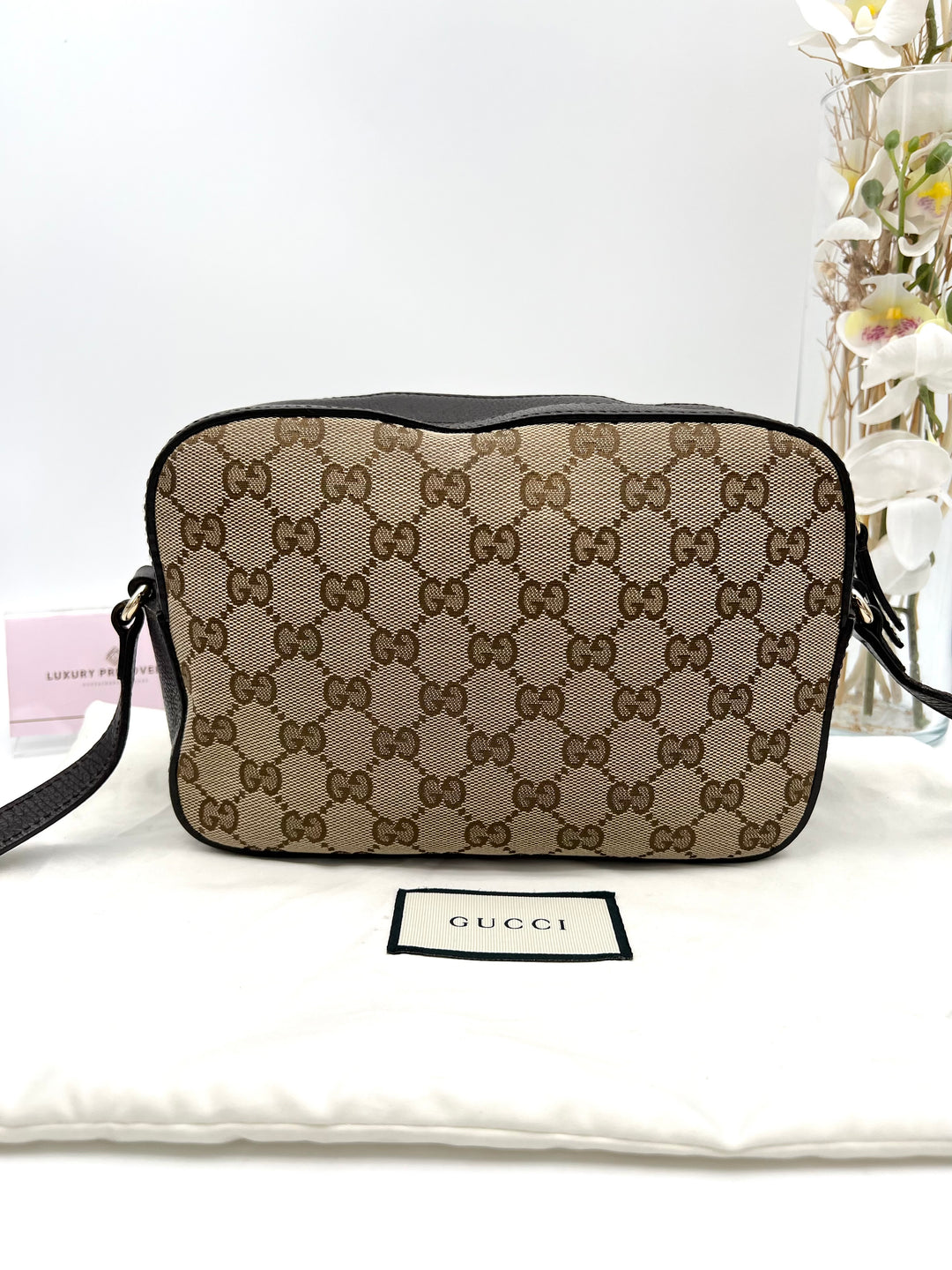 GUCCI OPHIDIA SUPREME CANVAS CAMERA BAG