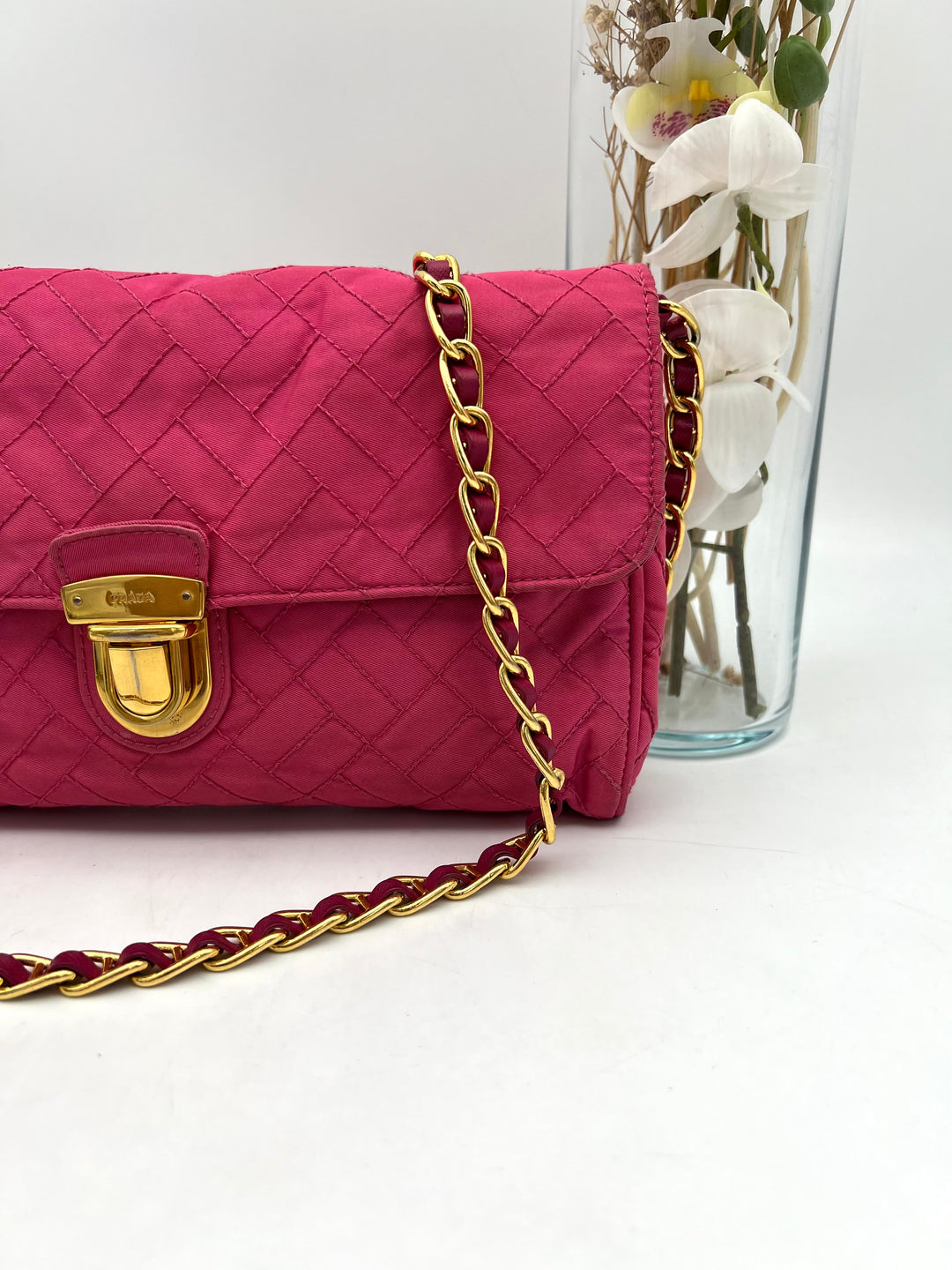 PRADA QUILTED NYLON CHAIN BAG