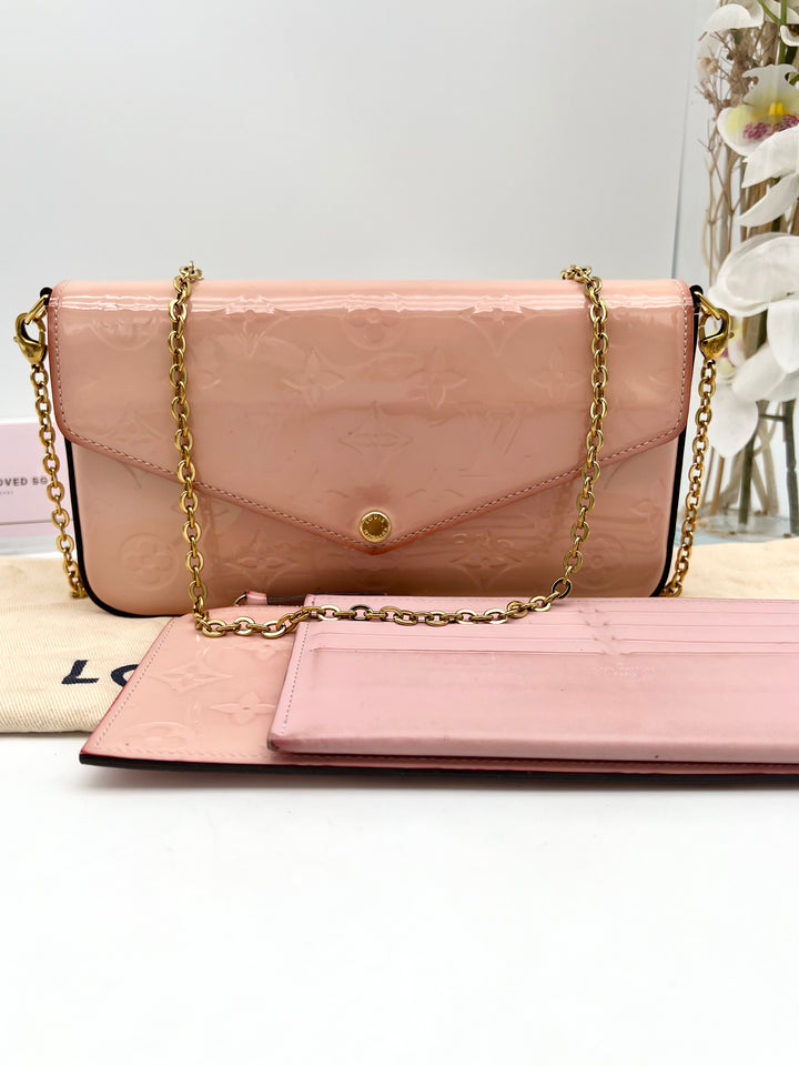 LOUIS VUITTON FELICIE IN PINK PATENT LEATHER