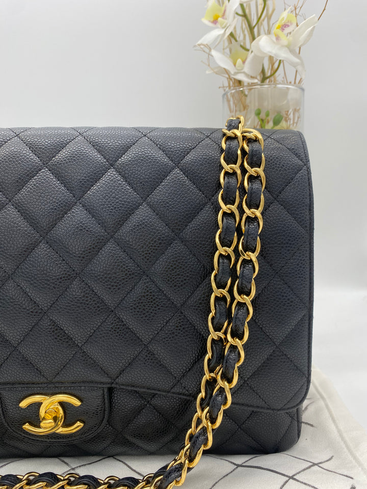 CHANEL CAVIAR DOUBLE FLAP MAXI