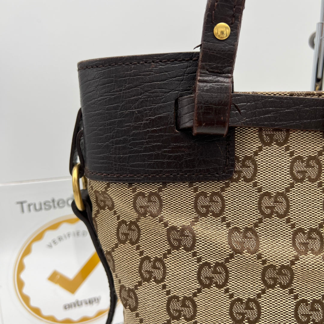 GUCCI VINTAGE GG CANVAS TOTE