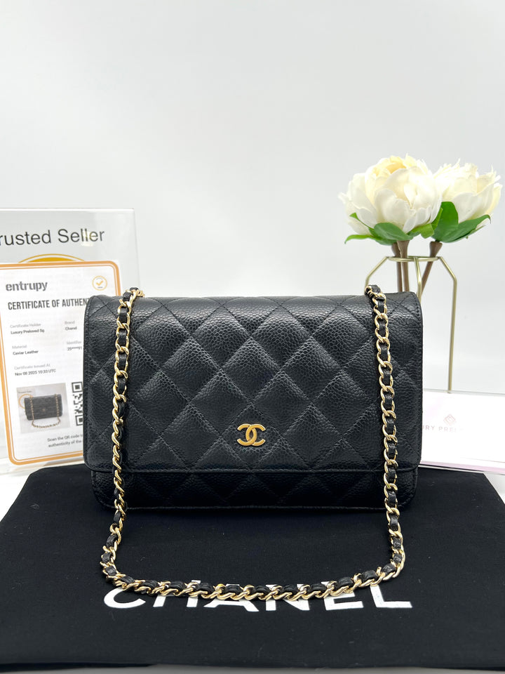 CHANEL CAVIAR WALLET ON CHAIN