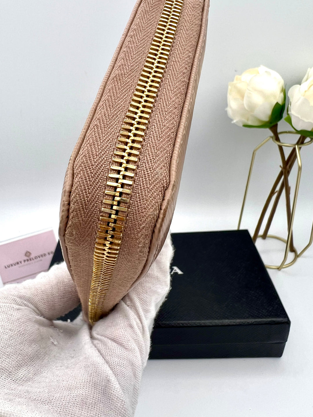 PRADA WALLET ZIP LONG SAFFIANO LEATHER