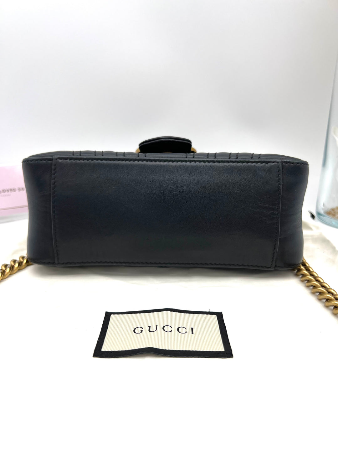 GUCCI GG MARMONT TOP HANDLE MINI CHAIN SHOULDER BAG