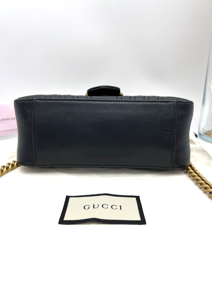 GUCCI GG MARMONT TOP HANDLE MINI CHAIN SHOULDER BAG