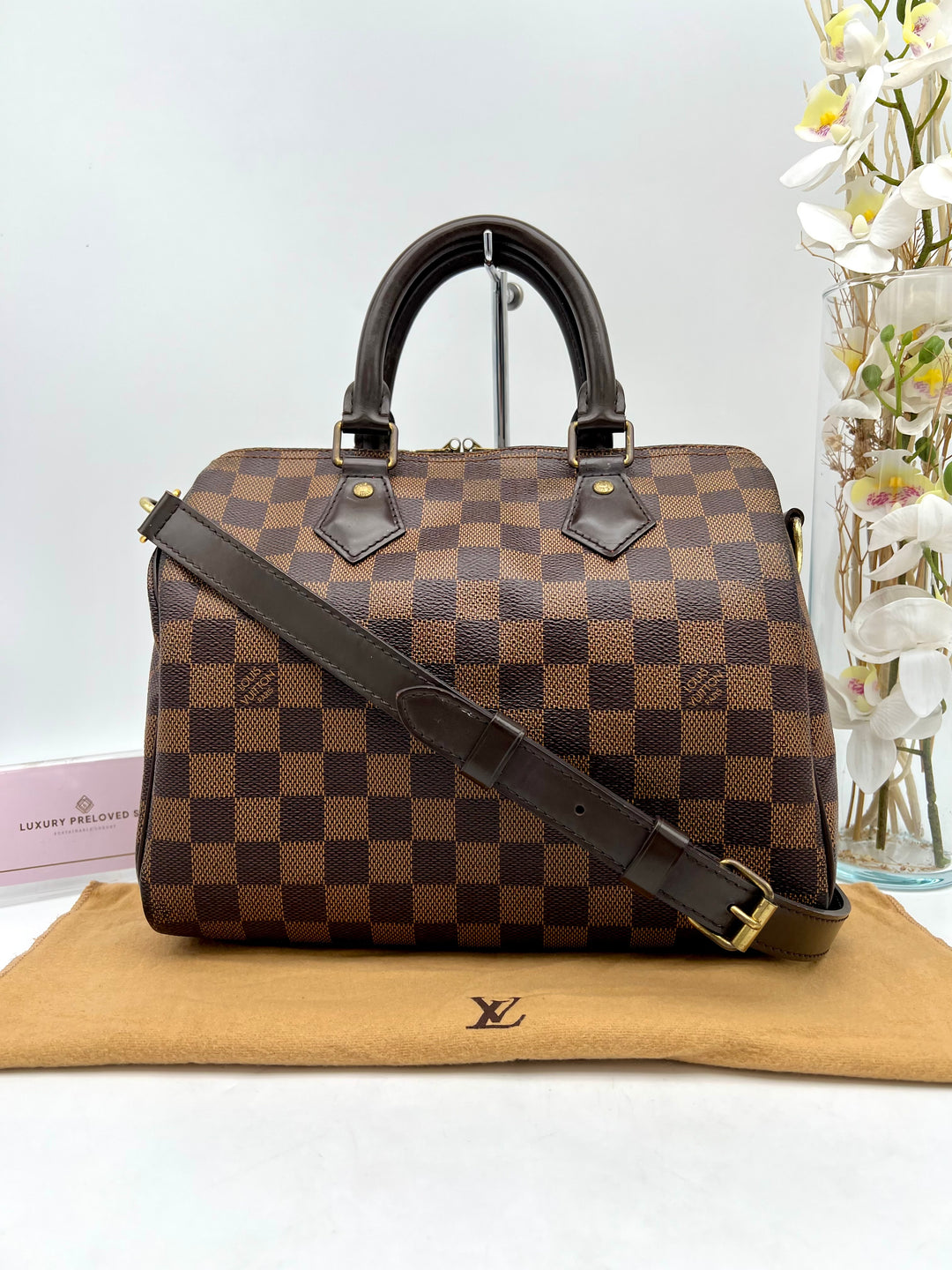 LOUIS VUITTON BANDOULIERE 25 DAMIER EBENE