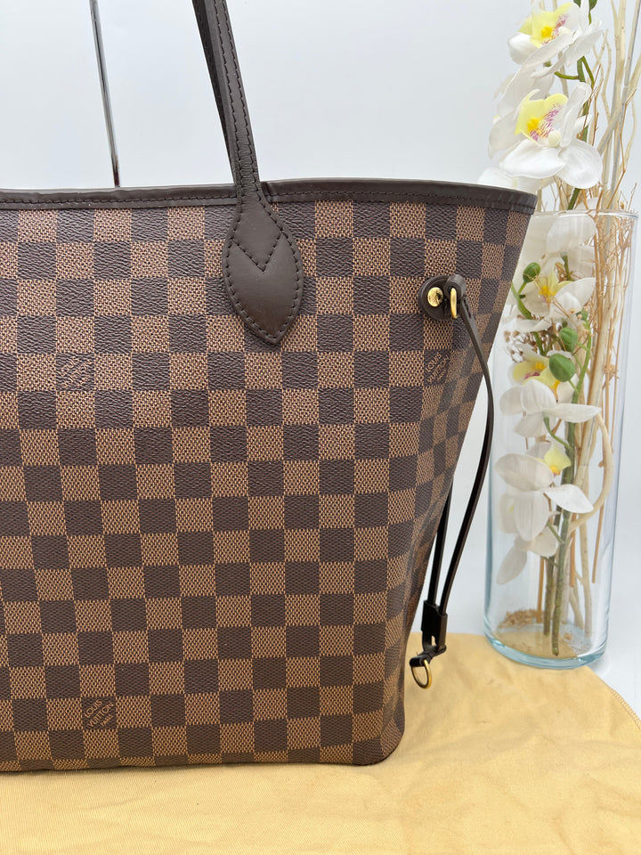 LOUIS VUITTON NEVERFULL MM DAMIER W/ POUCH