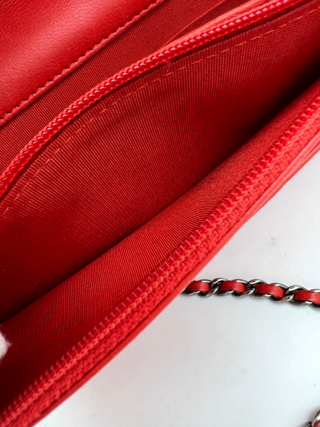 CHANEL BOY WALLET ON CHAIN LAMBSKIN