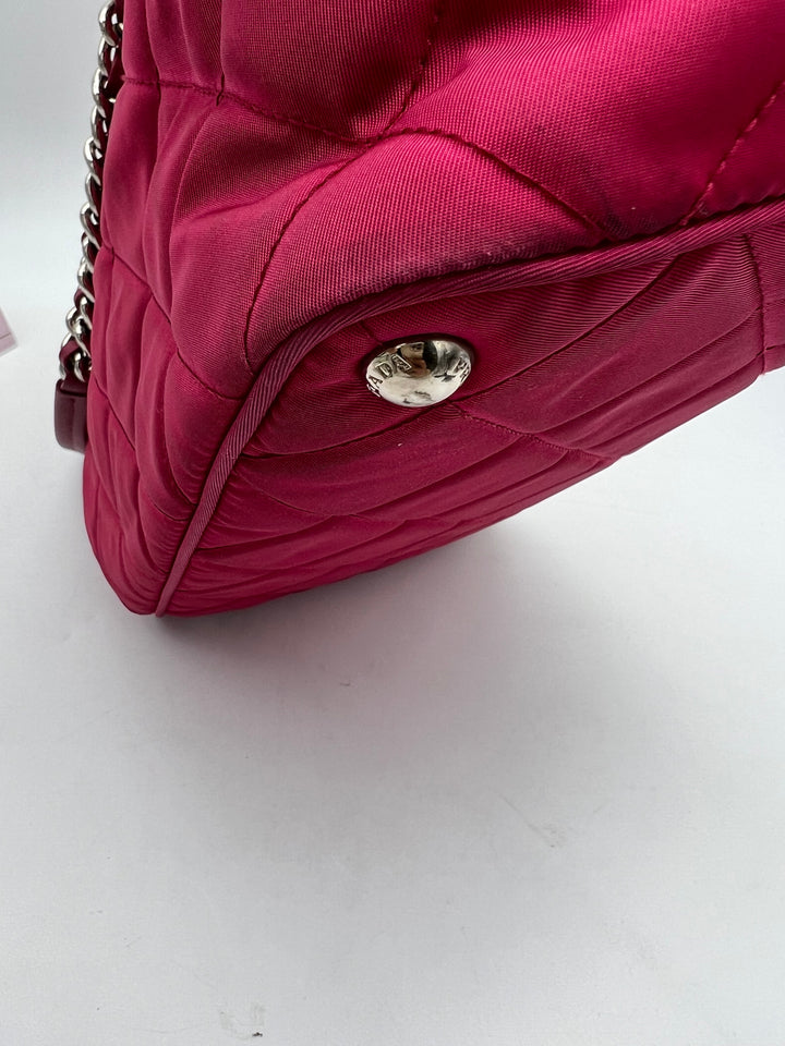 PRADA QUILTED TESSUTO CHAIN SHOULDER BAG