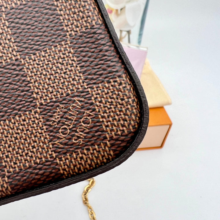 LOUIS VUITTON FELICIE DAMIER EBENE ( RFID )