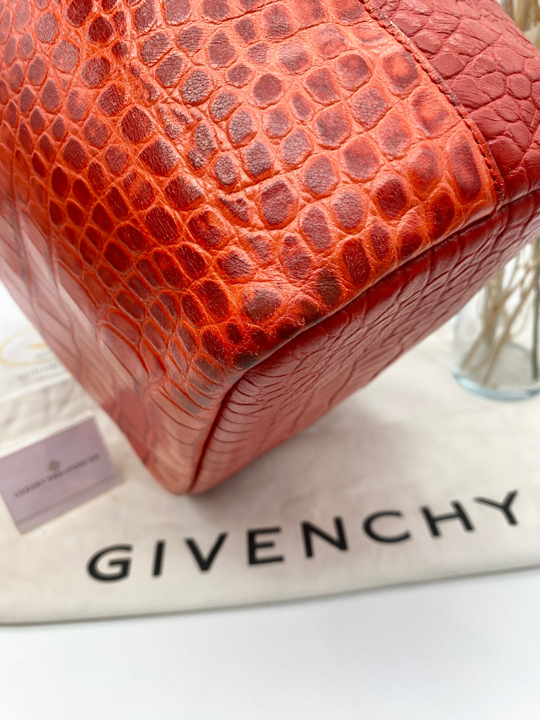 GIVENCHY ANTIGONA CROC EMBOSSED TOTE BAG