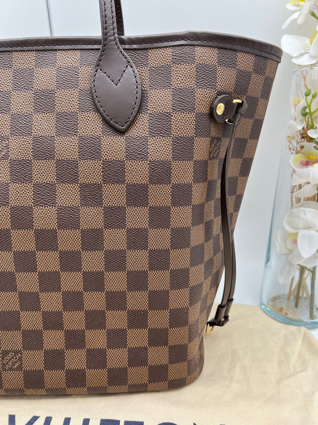 LOUIS VUITTON NEVERFULL MM DAMIER W/ POUCH (RFID)