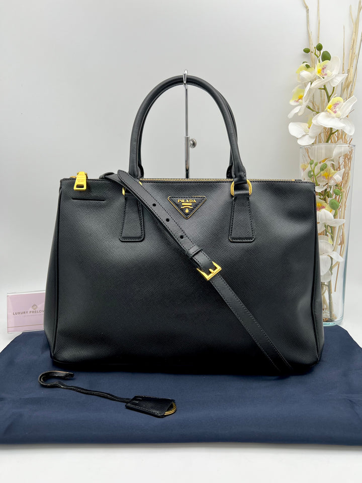 PRADA SAFFIANO DOUBLE ZIP