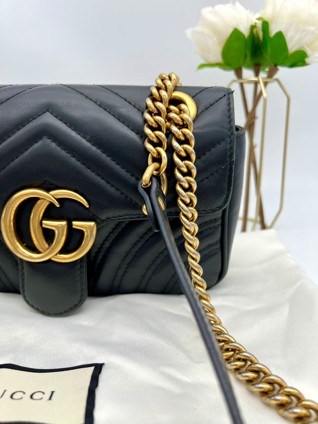 GUCCI MARMONT QUILTED GHW SHOULDER BAG