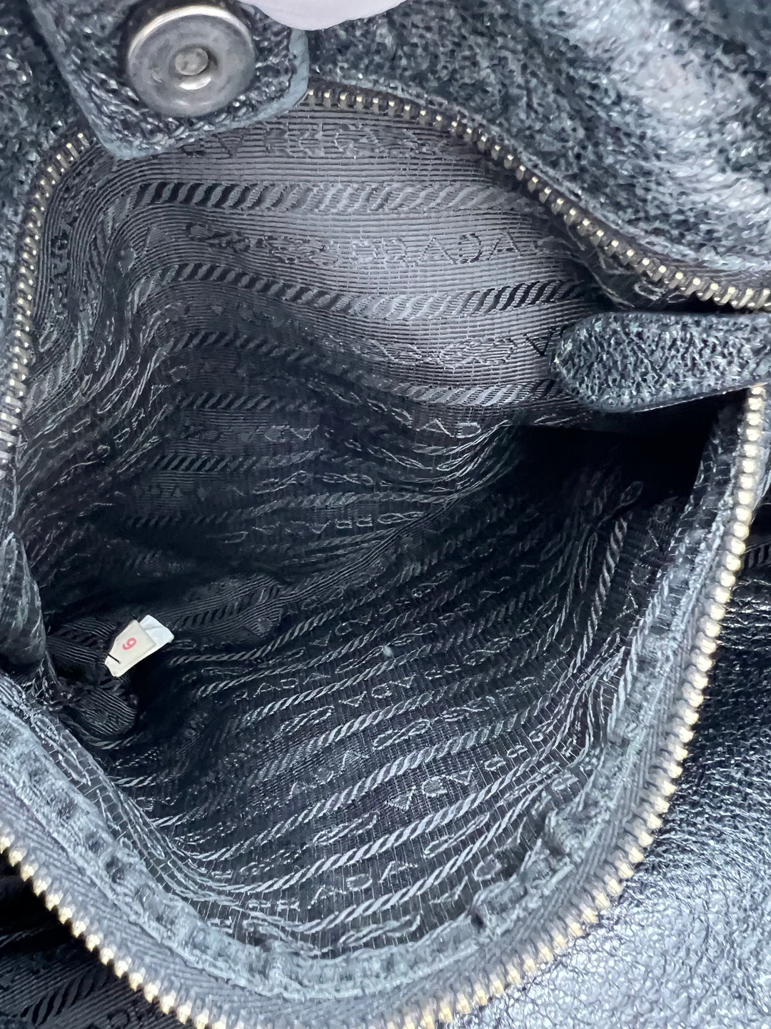 PRADA METALLIC CALF LEATHER CHAIN SHOULDER BAG