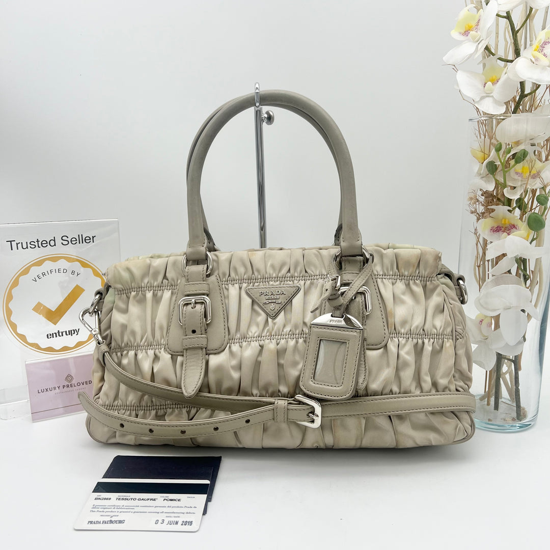 PRADA GAUFRE NYLON WAY BAG – Luxury Preloved SG