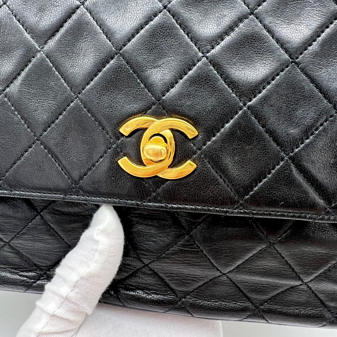 CHANEL LAMBSKIN CLASSIC FLAP SHOULDER BAG