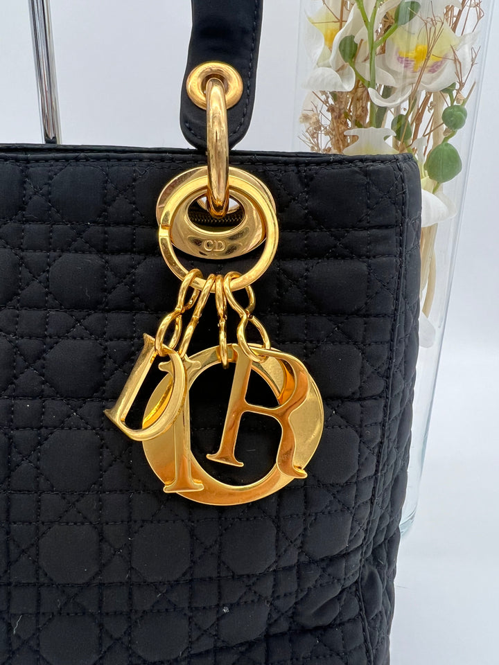 CHRISTIAN LADY DIOR VINTAGE CANVAS SMALL