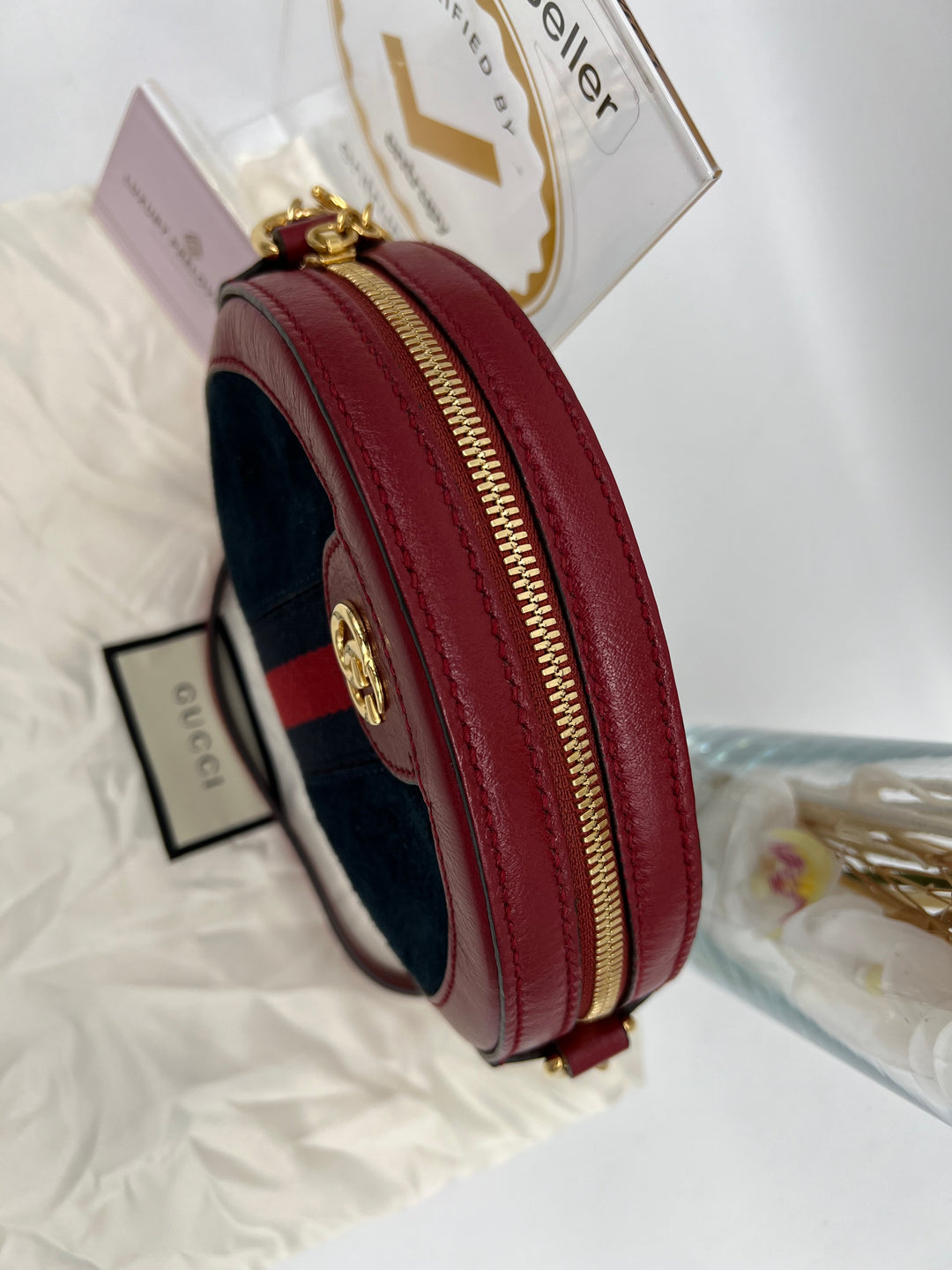 GUCCI VINTAGE OPHIDIA ROUND SHOULDER BAG