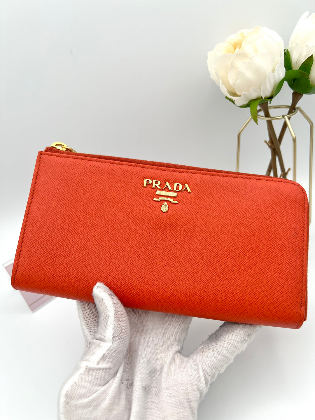 PRADA WALLET ZIP LONG SAFFIANO LEATHER