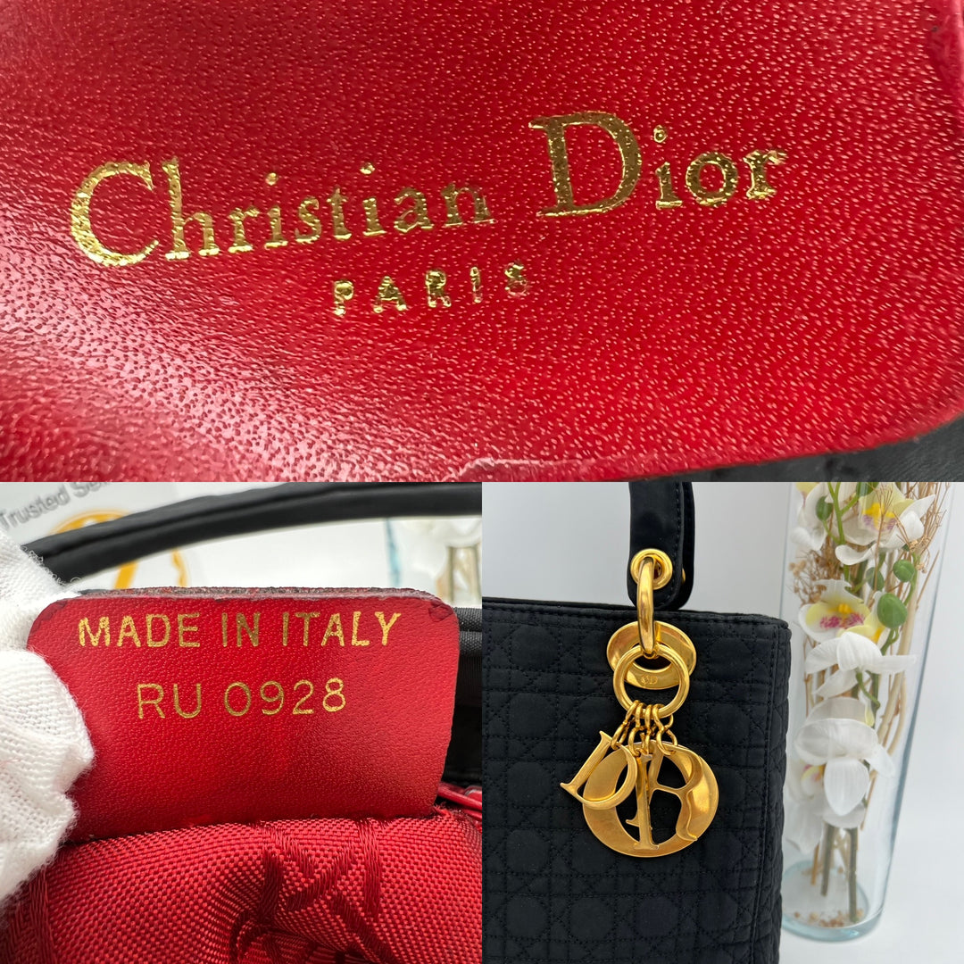 CHRISTIAN LADY DIOR VINTAGE CANVAS SMALL