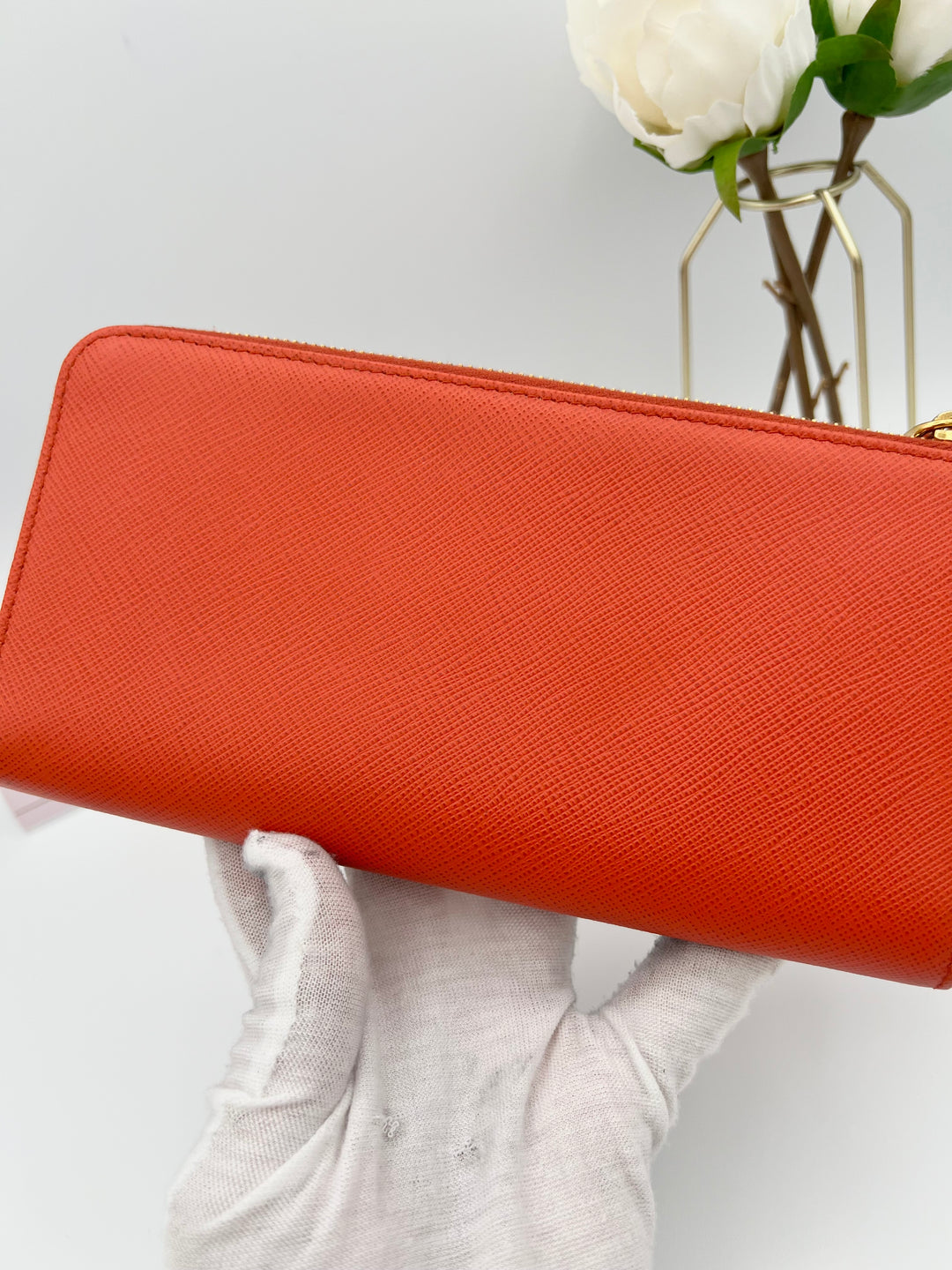 PRADA WALLET ZIP LONG SAFFIANO LEATHER