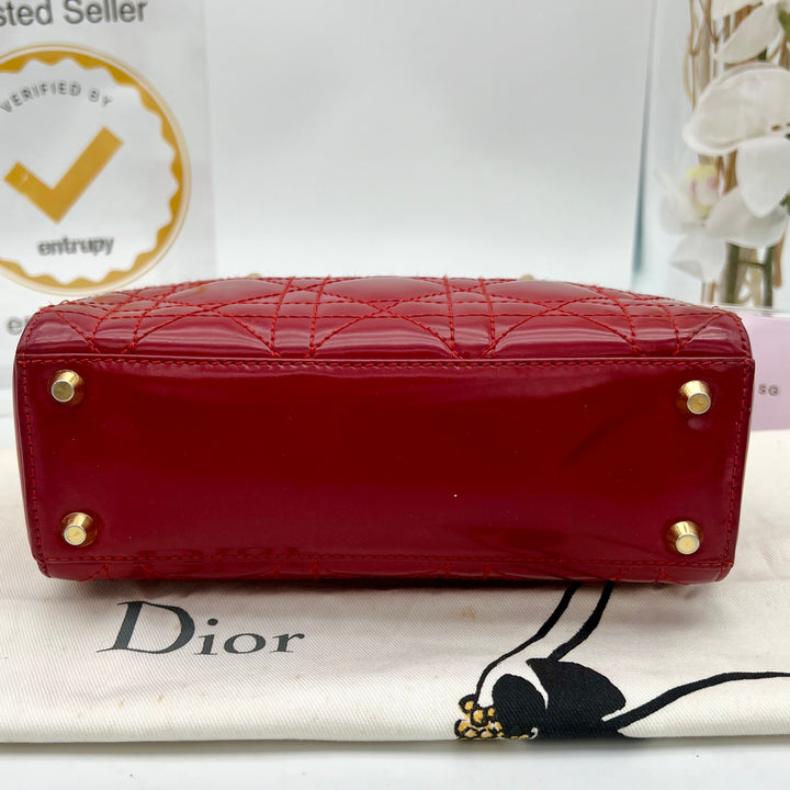 CHRISTIAN DIOR LADY DIOR MINI PATENT