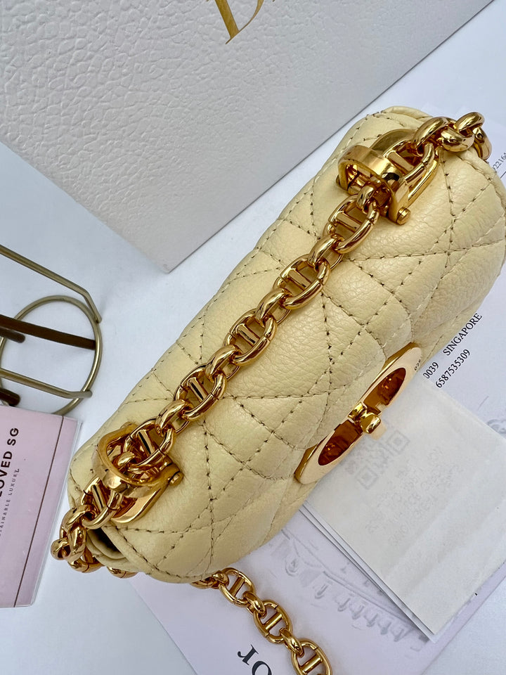 CHRISTIAN DIOR QUILTED CARO MICRO CANNAGE CALFSKIN