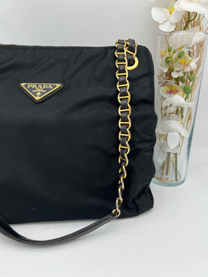 PRADA NYLON QUILTED CHAIN